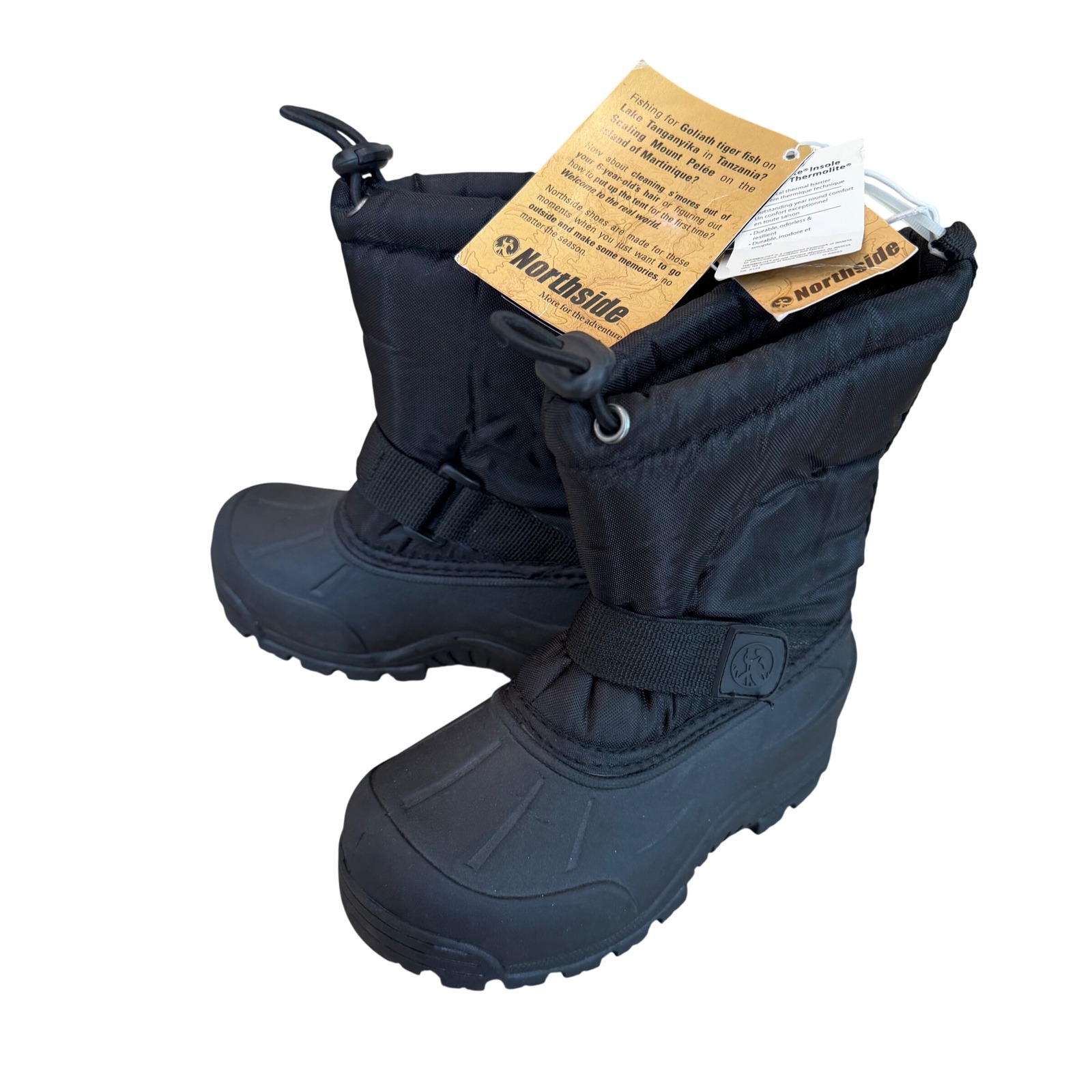 Nwt Northside Kids Frosty Black Winter Snow Boots Thermolite Insulated Size 10